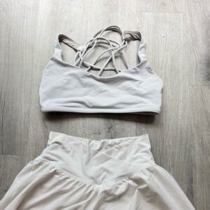 Strappy Sports Bra and Skirt Set